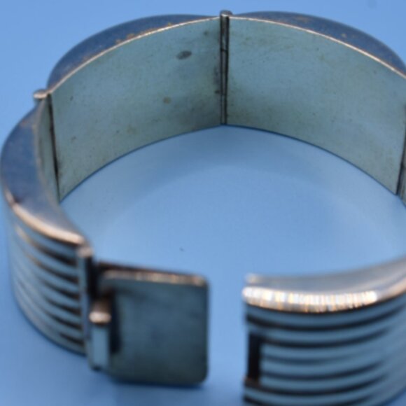 Tiffany & Co Wide Ribbed Bracelet Vintage, Rare, Sterling Silver, Mexico - Picture 3 of 7